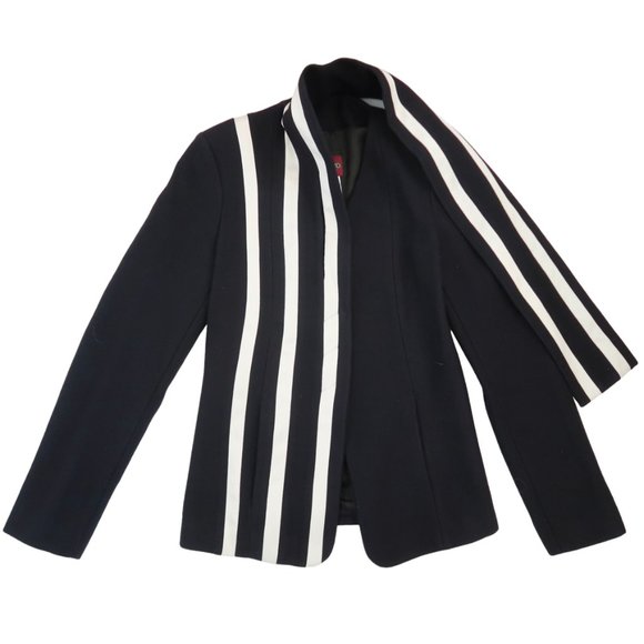 vtg KENZO Wool jacket w attached scarf F 36 XS - Picture 3 of 6